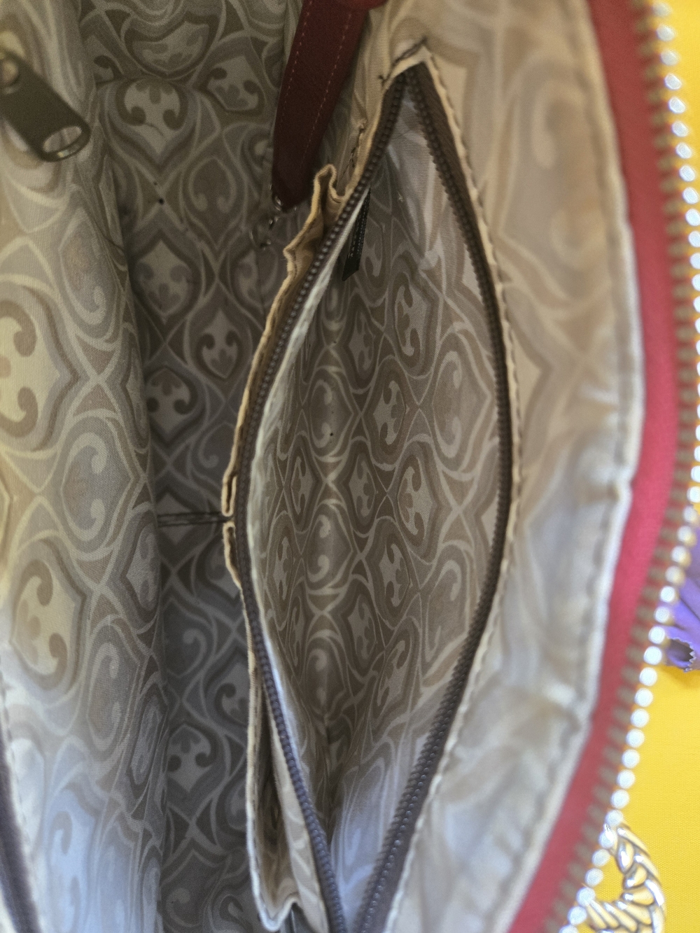 Brighton Croc-Embossed Shoulder Bag in Deep Wine - Picture 10 of 12